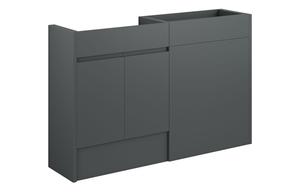 Clarence 1236mm Standard Basin & WC Unit Pack - Matt Graphite Grey (Grey Cab)